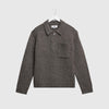 Wax Alpha Zip L/S Polo - Brown / Grey - Front