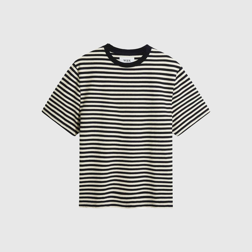 Wax Dean Tee - Jolt Stripe Navy / Ecru - Front