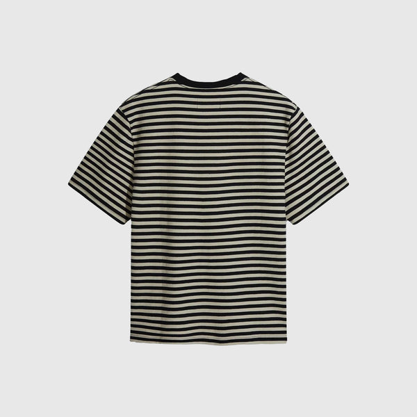 Wax Dean Tee - Jolt Stripe Navy / Ecru - Back