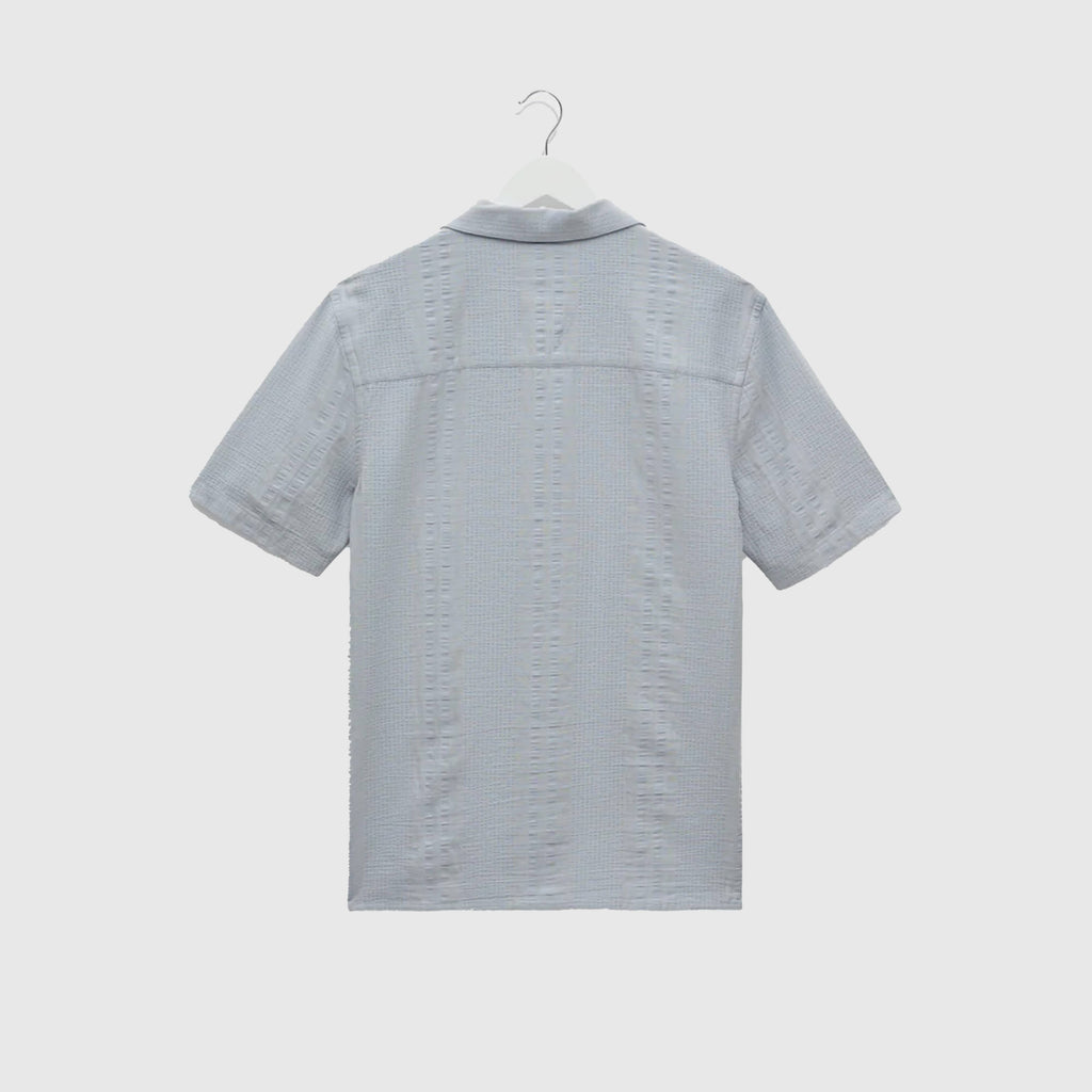 Wax Didcot SS Shirt Seersucker - Blue - Back