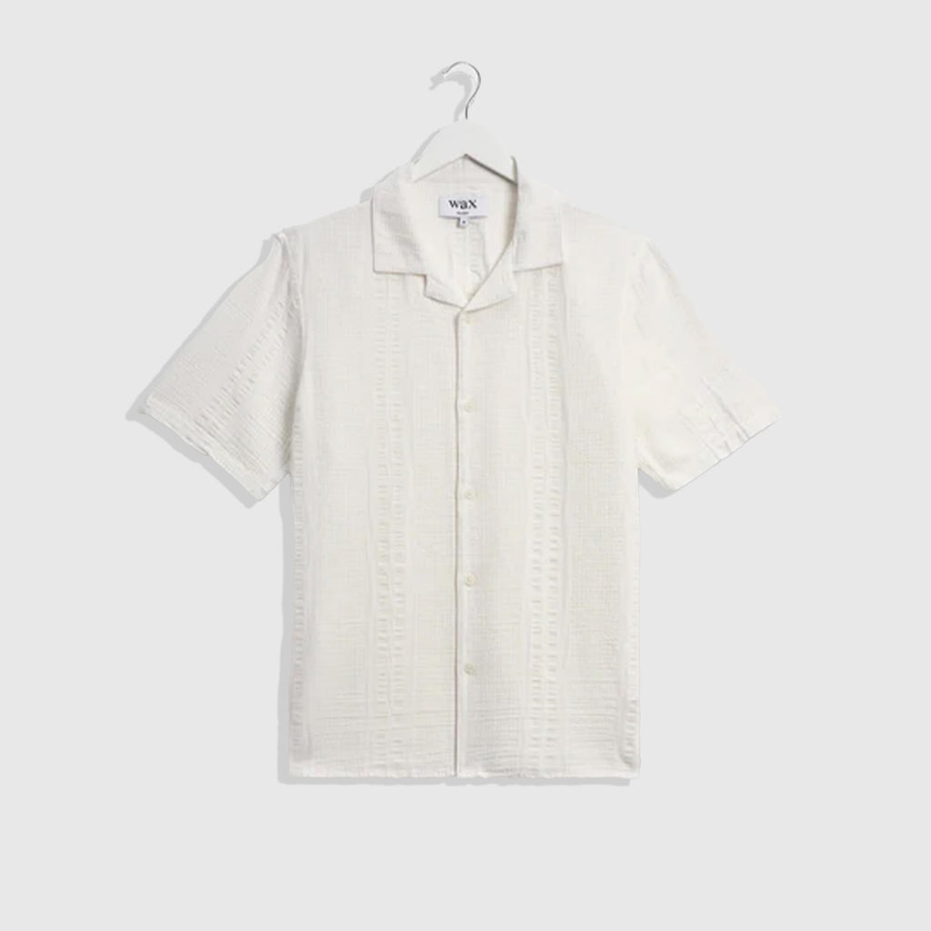 Wax Didcot SS Shirt Seersucker - Ecru - Front