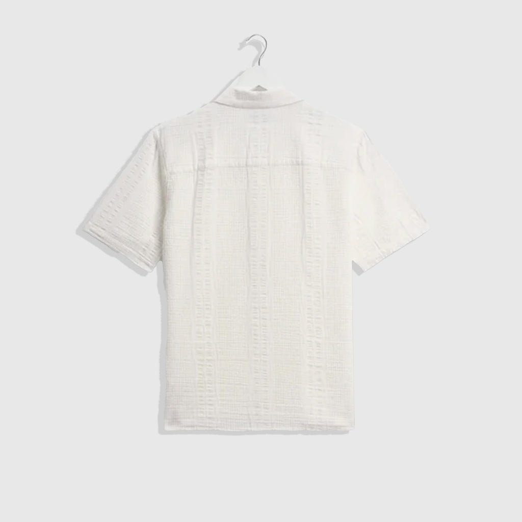 Wax Didcot SS Shirt Seersucker - Ecru - Back