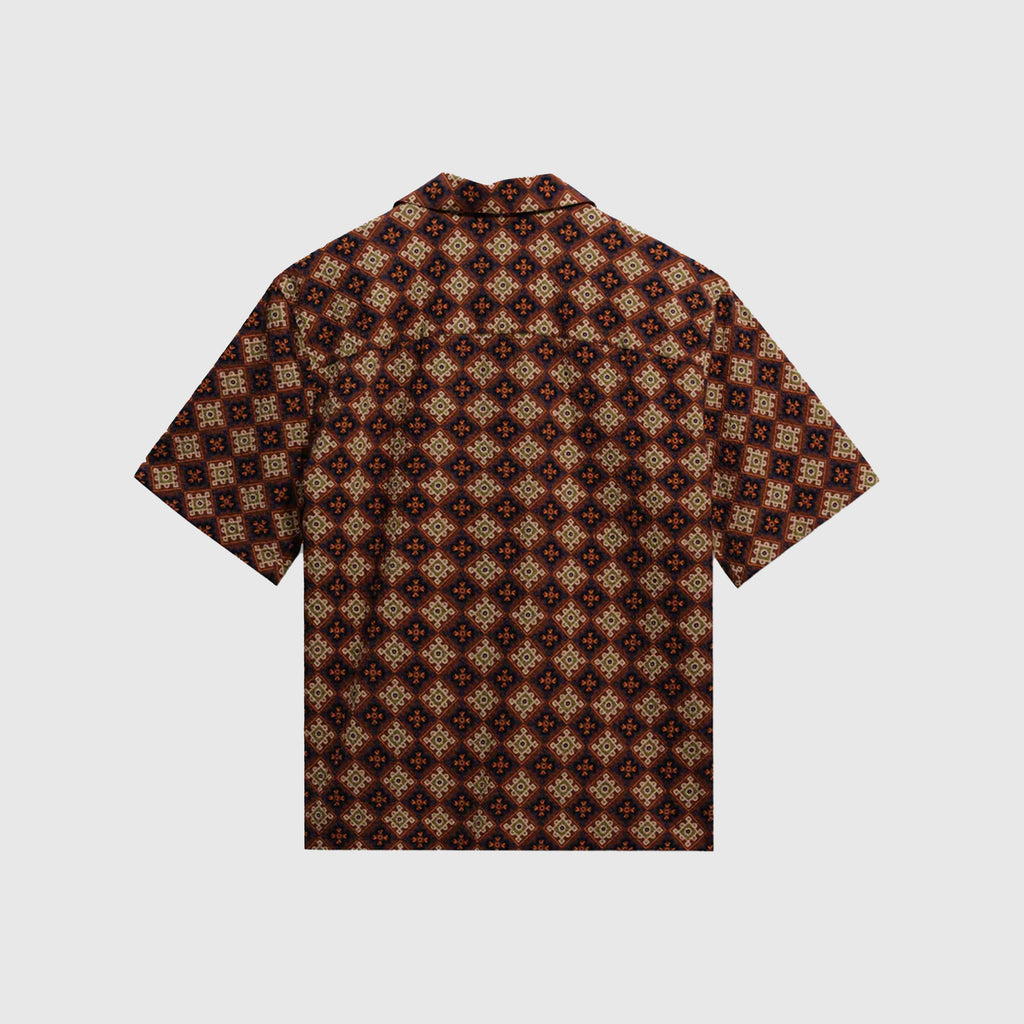 Wax Didcot SS Shirt Seersucker Tiles - Rust / Multi - Back