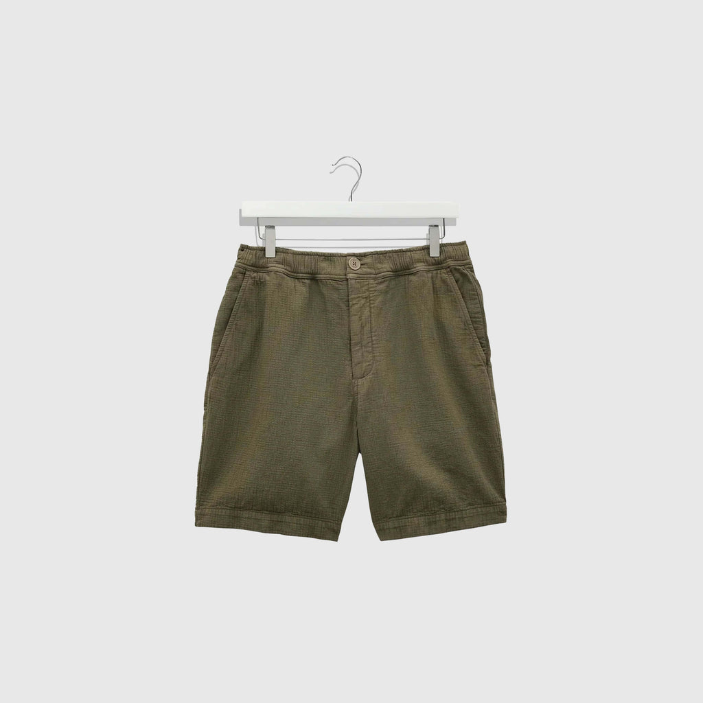 Wax Kurt Short - Linen Crinkle Khaki - Front