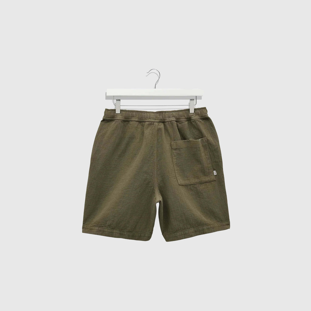Wax Kurt Short - Linen Crinkle Khaki - Back