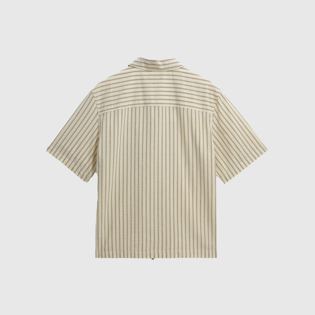 Wax Sears ZIP SS Shirt - Natural / Navy - Back