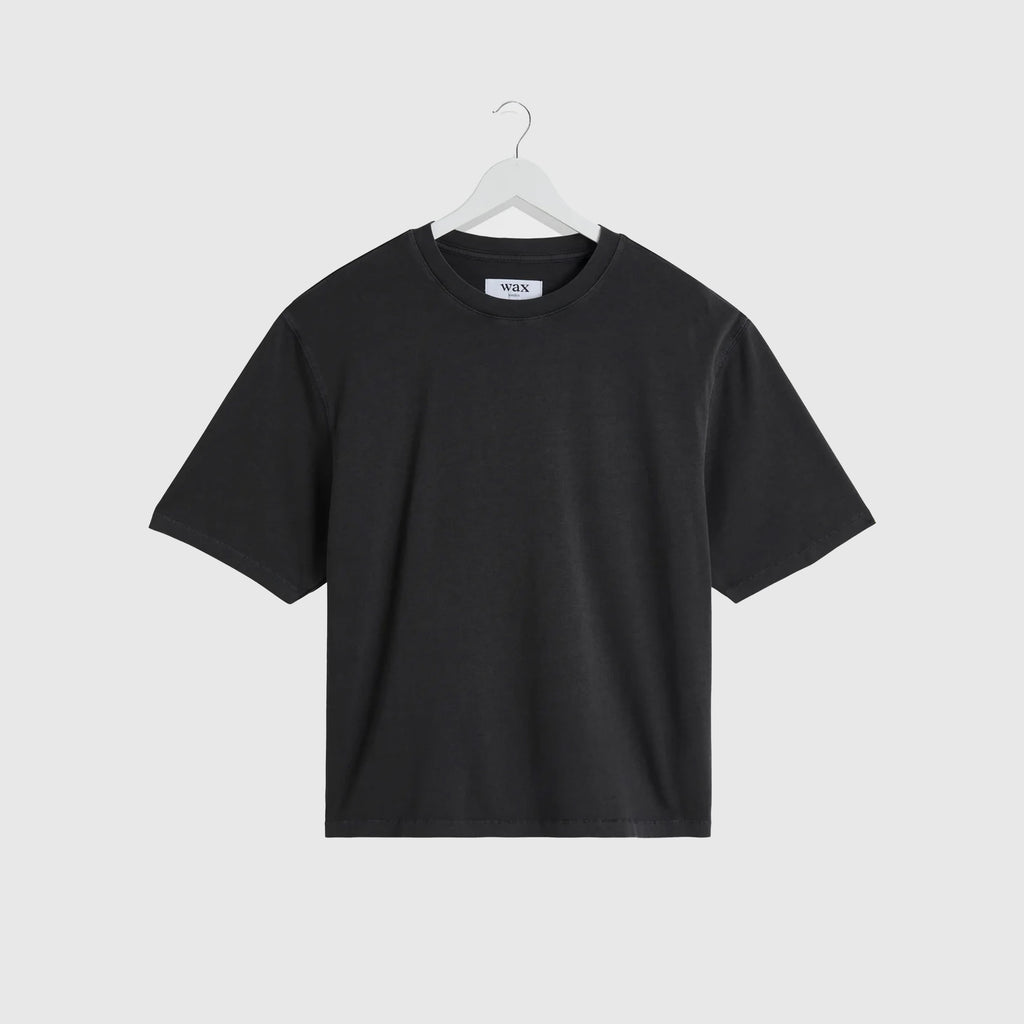 Wax Mark Crop SS Tee - Washed Black - Front