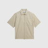 Wax Sears ZIP SS Shirt - Natural / Navy - Front