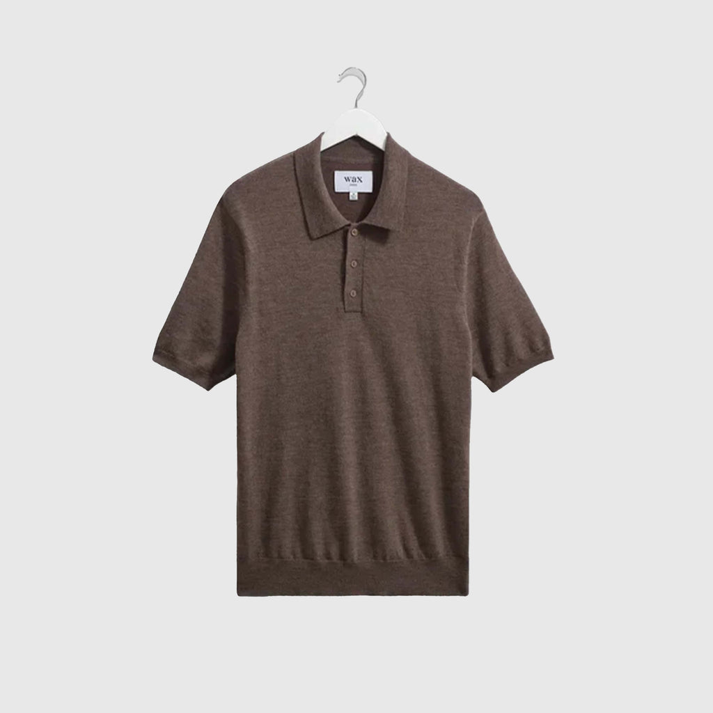 Wax Naples Polo - Worsted Wool Brown - Front