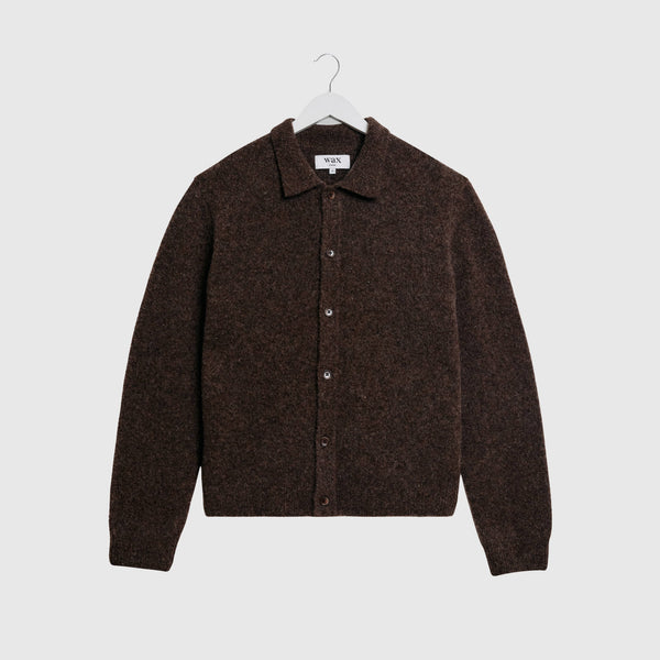 Wax Tristan L/S Polo - Chocolate Brown - Front