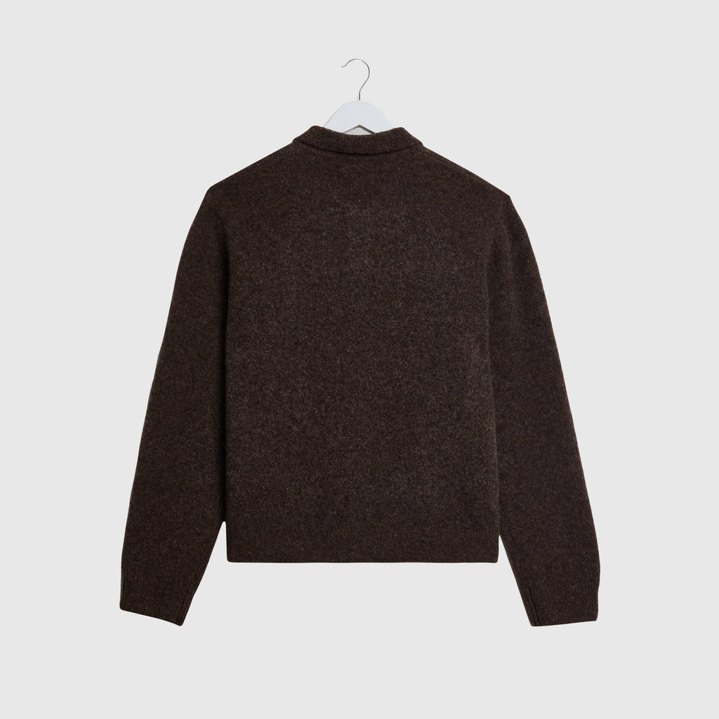 Wax Tristan L/S Polo - Chocolate Brown - Back