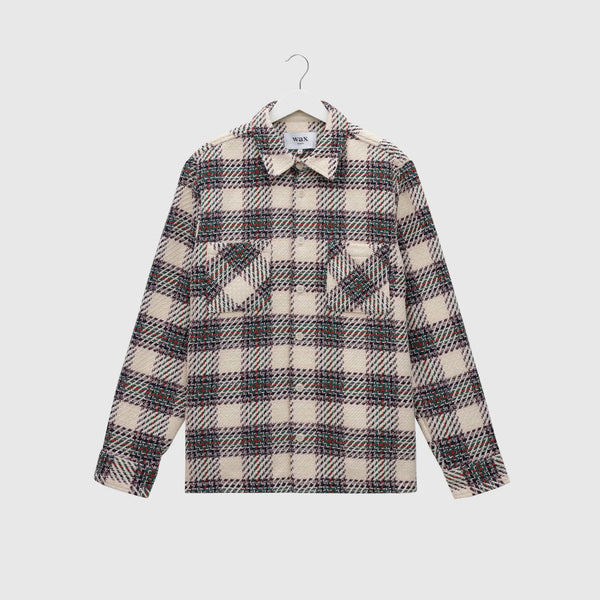 Wax Whiting Overshirt - Hutton Check Ecru / Green - Front