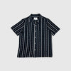 Wax Didcot SS Shirt - Fleck Stripe Navy - Front