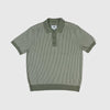 Wax Turin Polo - Ladder Stripe Light Khaki = Front
