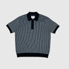 Wax Turin Polo - Ladder Stripe Navy - Front