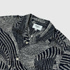 Wax Didcot SS Shirt - Dotted Swirl Navy / Ecru - Front Close Up