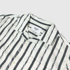 Wax Didcot SS Shirt - Fleck Stripe Ecru - Front Close Up