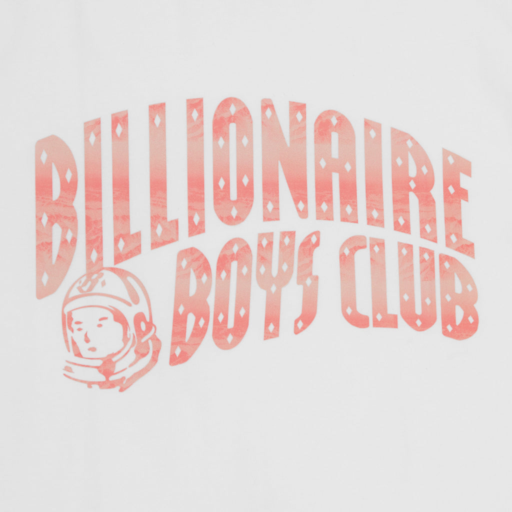 Billionaire Boys Club Mountain Fill Arch Logo Tee - White - Front Close Up