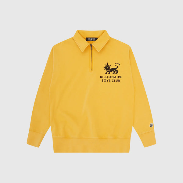 Billionaire Boys Club Lion Quarter Zip - Washed Mustard - Front