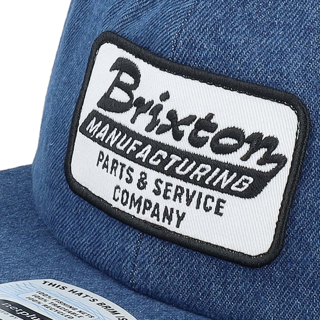 Brixton Grade HP Snapback - Denim - Front Close Up