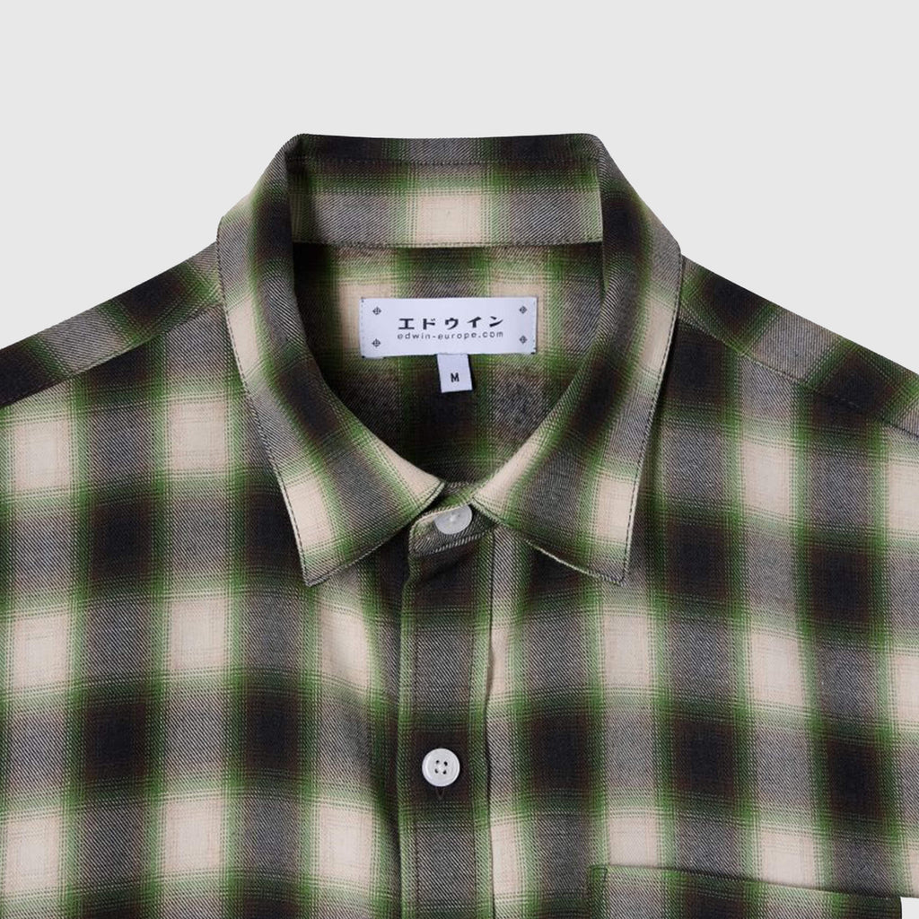  Edwin Millbury Shirt - Green / Black - Front Close Up