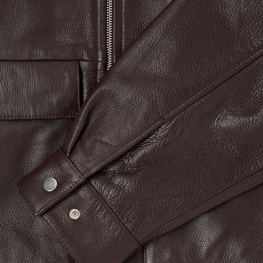 Edwin Dogma Jacket - Dark Brown - Front Close Up