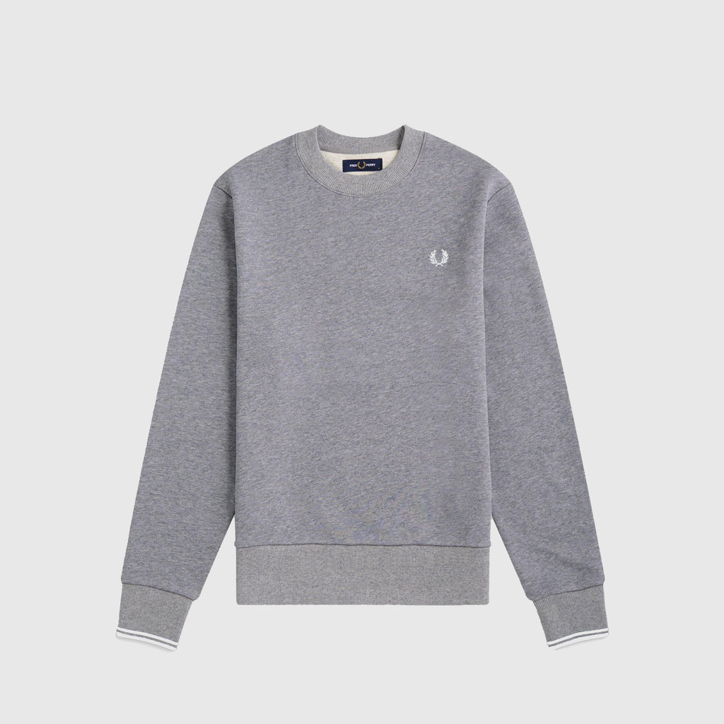 Fred Perry Crew Neck Sweatshirt - Steel Marl - Front