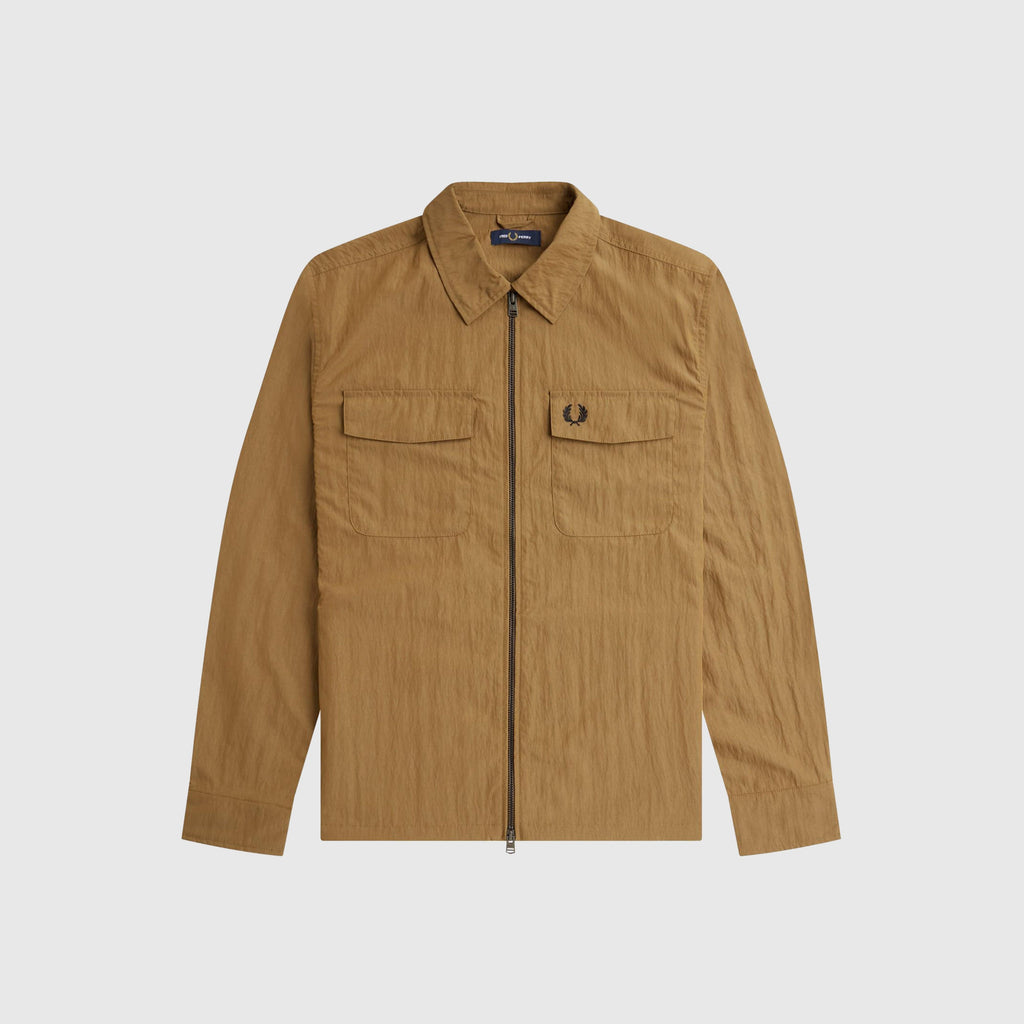 Fred Perry Zip Overshirt - Shaded Stone