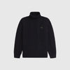 Fred Perry Chunky Cable Knit Roll Neck Jumper - Black - Front