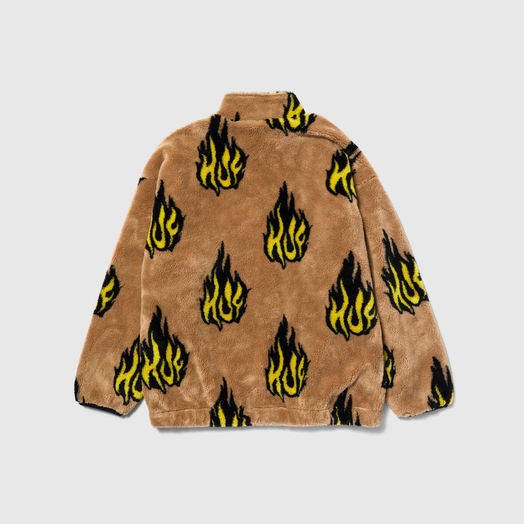 HUF Flamin Zip Sherpa Fleece - Oatmeal