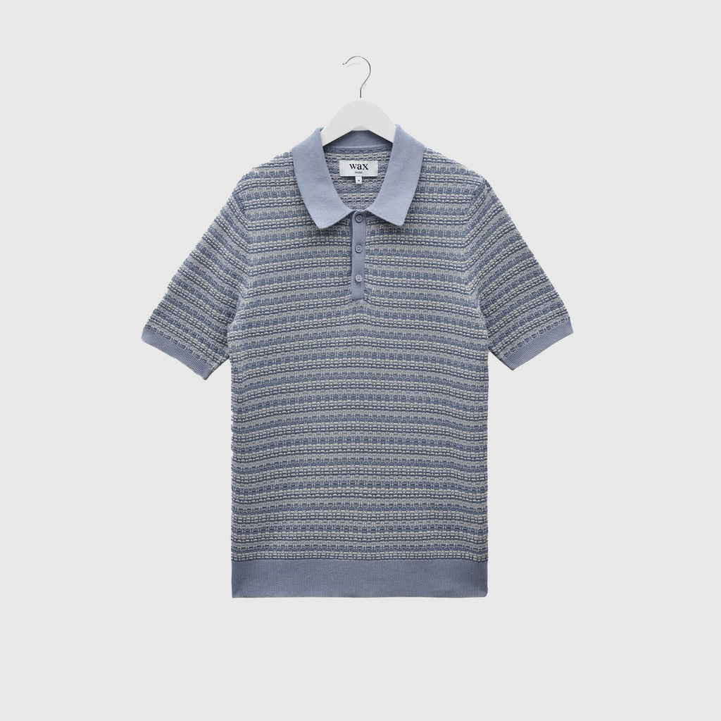 Wax Naples Polo - Mini Geo Light Blue - Front