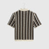 Wax Porto SS Polo Shirt - Stripe Crochet Ecru / Black - Back
