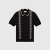 Wax Tellaro SS Shirt - Retro Embroidery Black / Ecru - Front