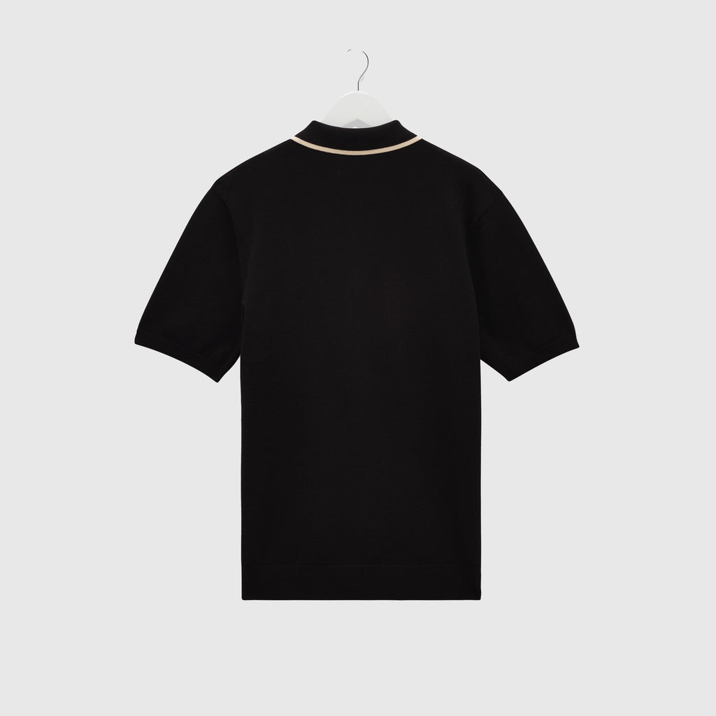 Wax Tellaro SS Shirt - Retro Embroidery Black / Ecru - Back