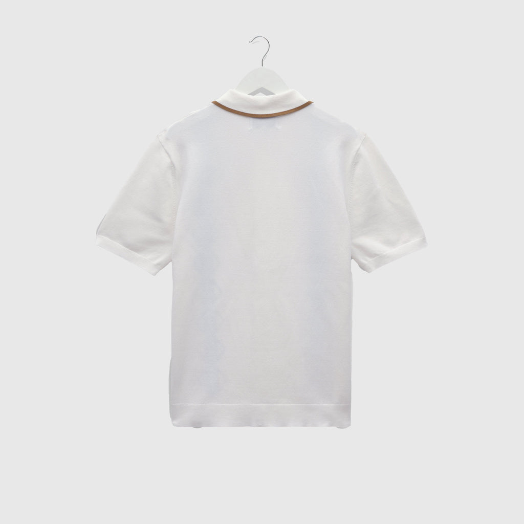 Wax Tellaro SS Shirt - Retro Embroidery Ecru / Blue - Back