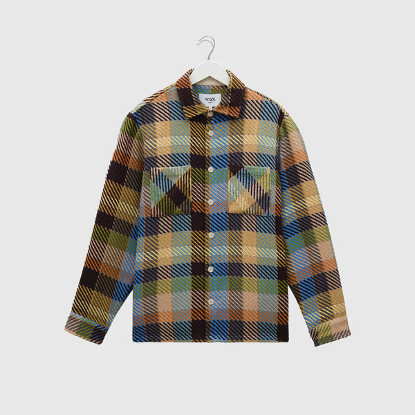 Wax Whiting Overshirt - Pike Check Khaki / Multi - Front