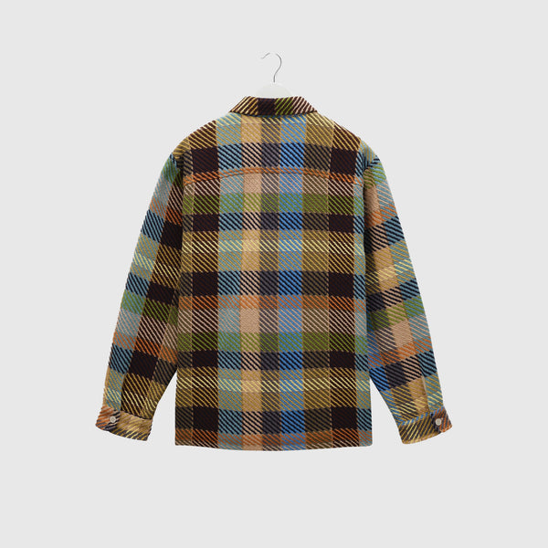 Wax Whiting Overshirt - Pike Check Khaki / Multi - Back