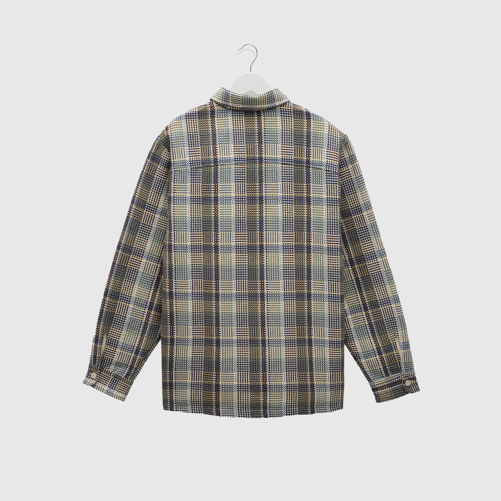 Wax Whiting Overshirt - Basket Weave Blue / Green - Back