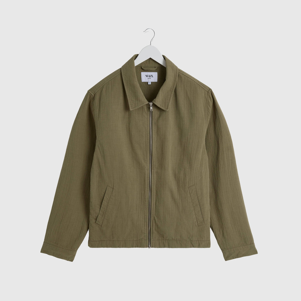 Wax Eldon Jacket - Linen Crinkle Khaki - Front