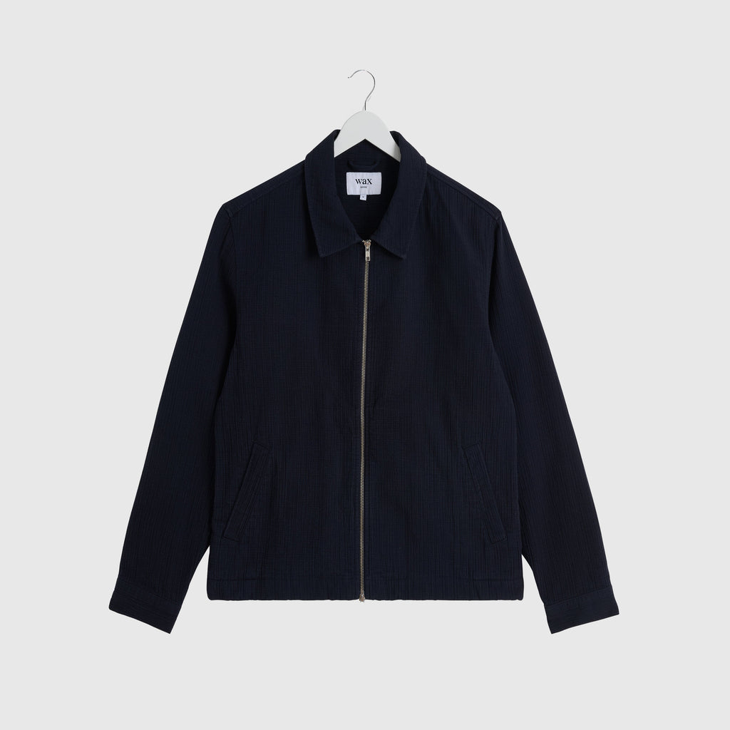 Wax Eldon Jacket - Linen Crinkle Navy - Front