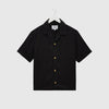 Wax Curzon SS Shirt - Drapey Tencel Twill Black - Front