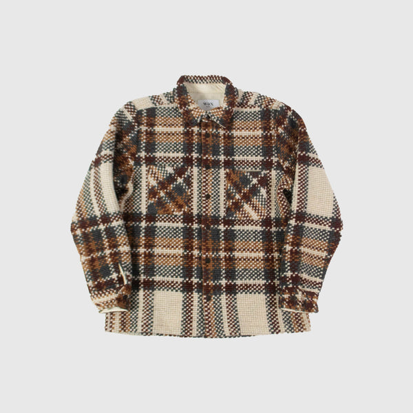 Wax Whiting Overshirt - Wool Blend Bobble Ecru / Multi Front