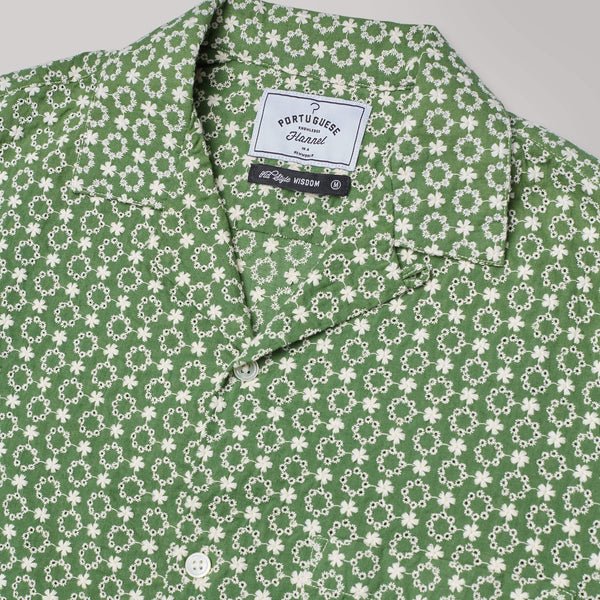 Portuguese Flannel Folclore 3 - Green - Close Up