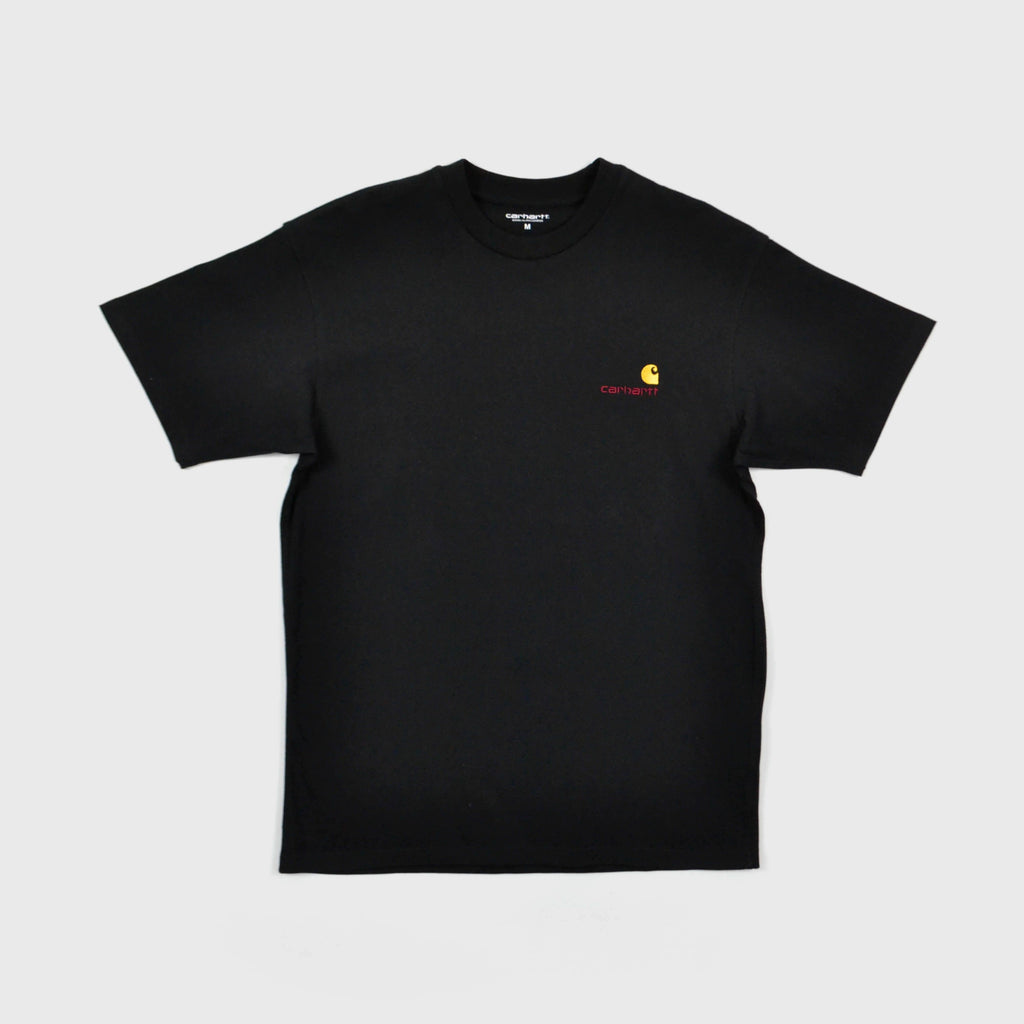 Carhartt SS American Script Tee - Black Front View