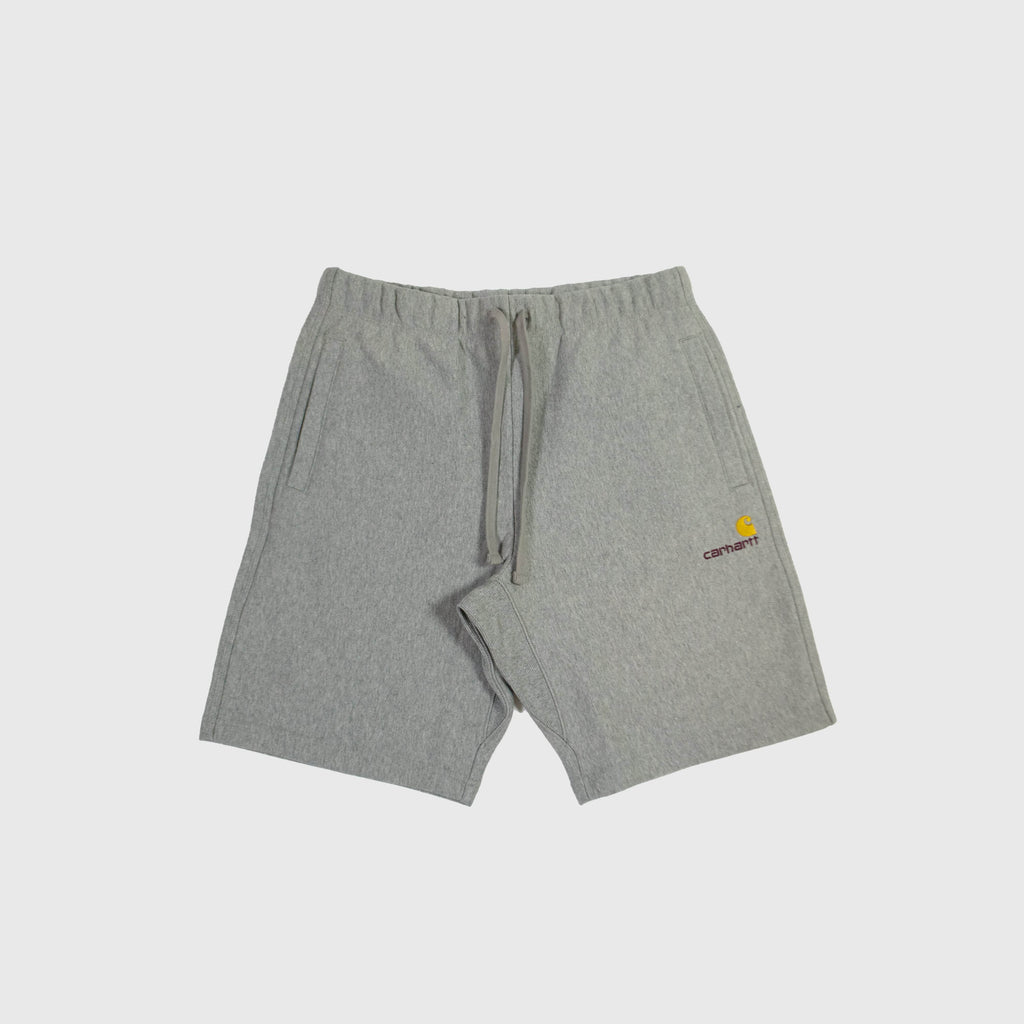Carhartt WIP American Script Sweat Short - Grey Heather - Front