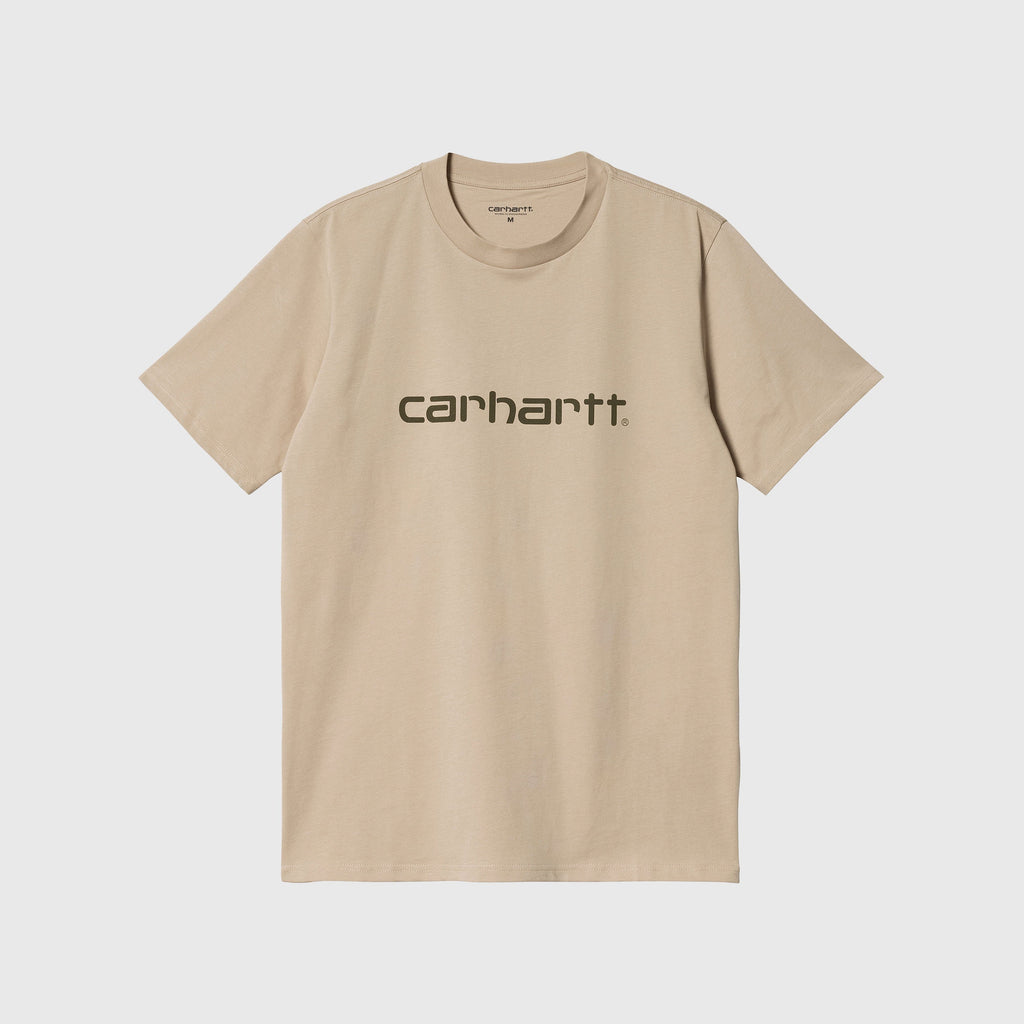 Carhartt WIP SS Script Tee - Wall / Cypress - Front