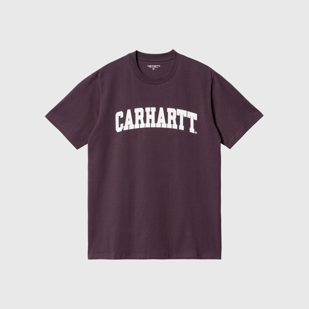 Carhartt WIP University Tee - Dark Plum / White - Front