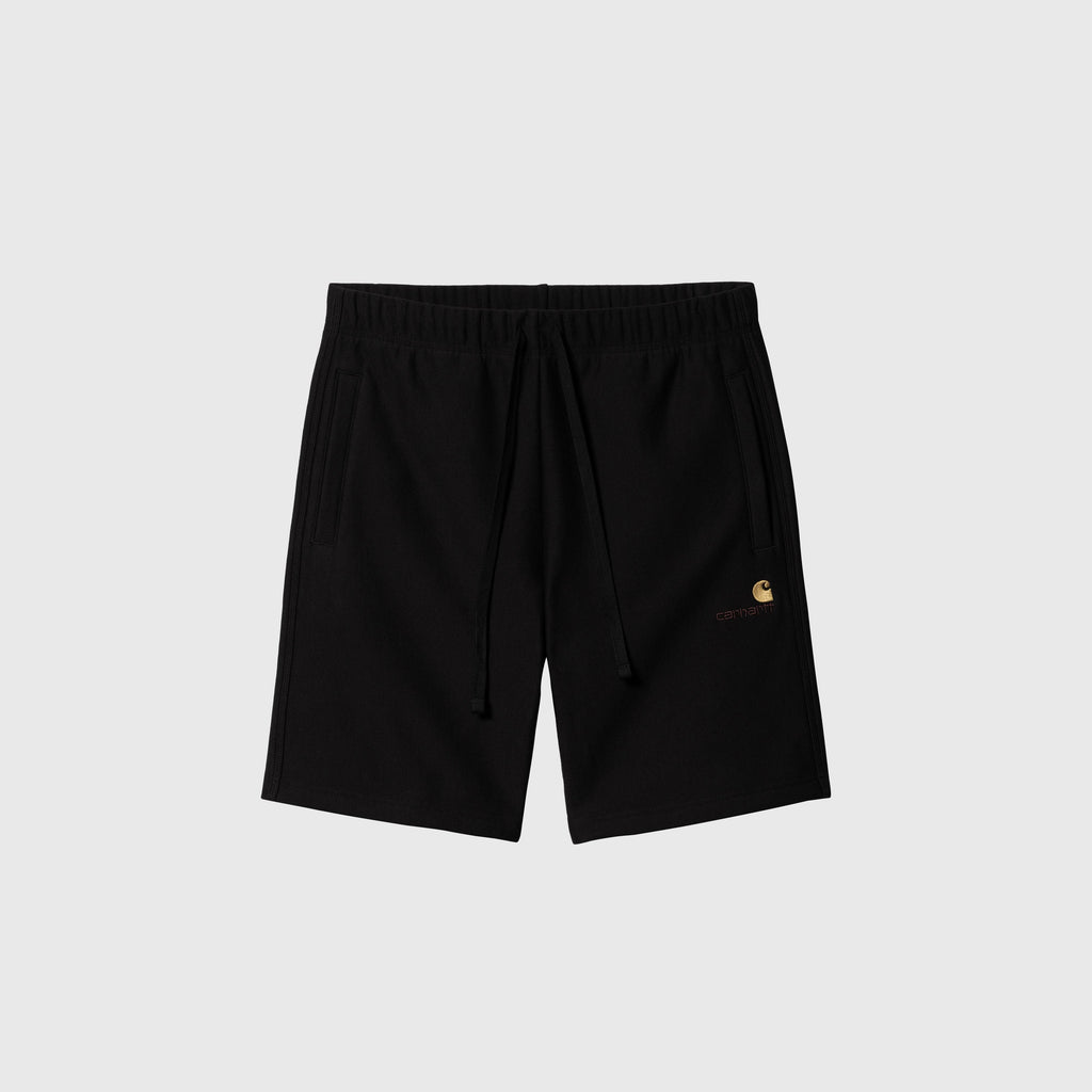 Carhartt WIP American Script Sweat Short - Black - Front