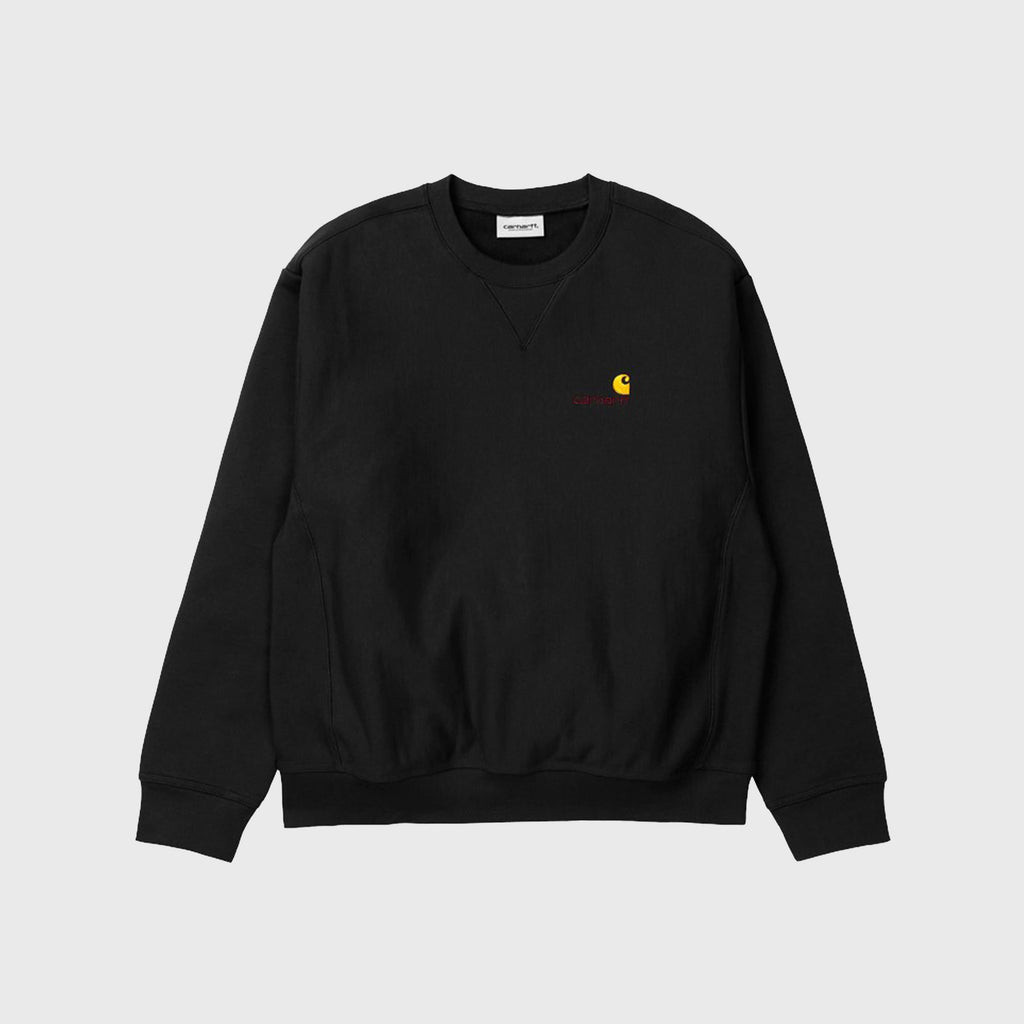 Carhartt American Script Sweat - Black Front View