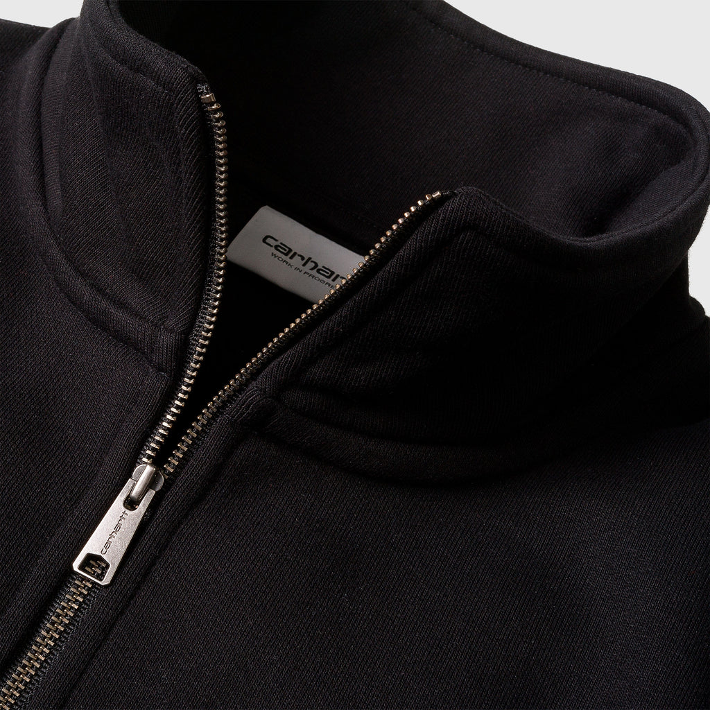 Carhartt WIP Chase Neck Zip Sweat - Black / Gold - Close Up